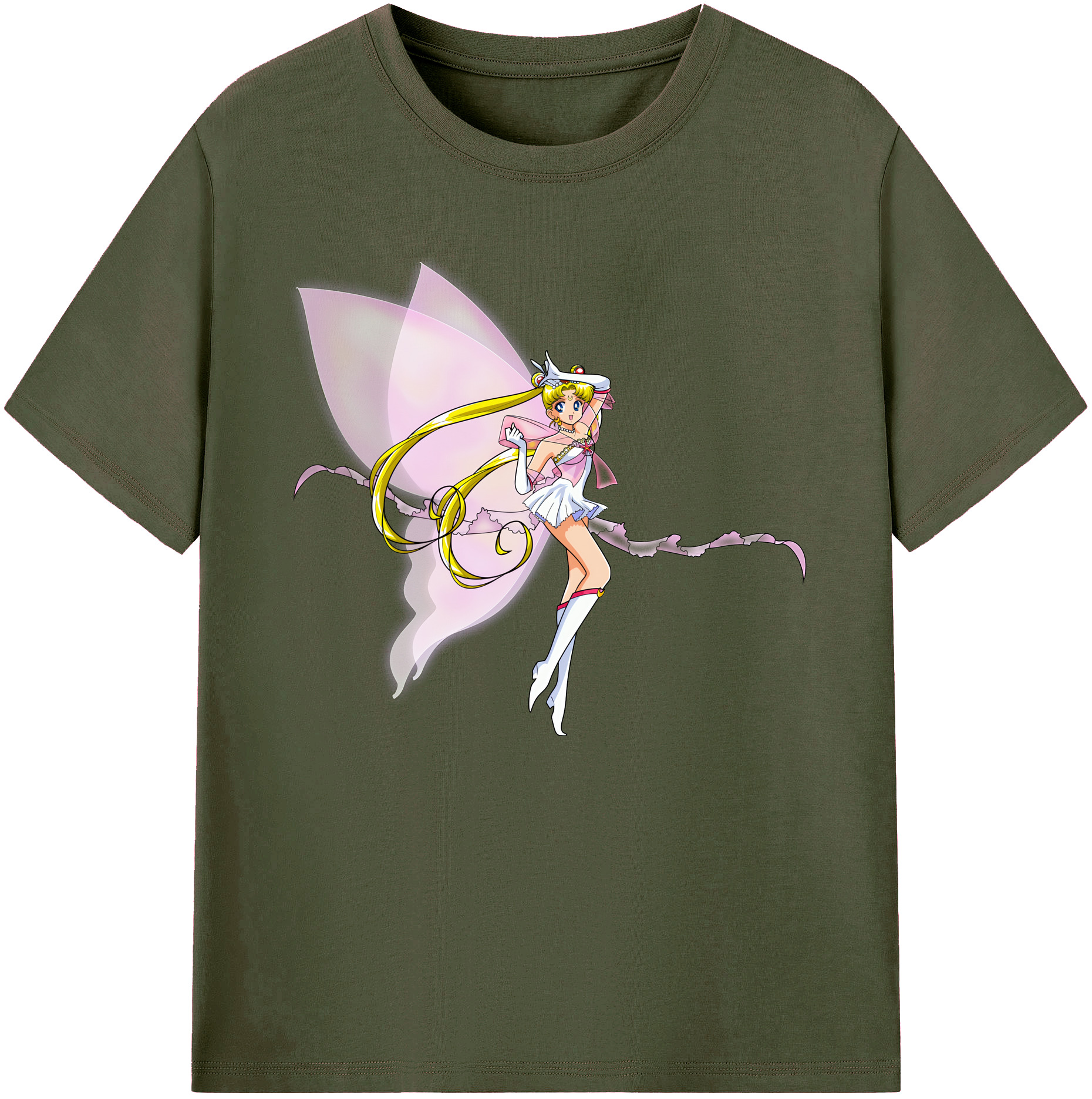 （画像用） 美少女戦士セーラームーン 月野 うさぎ つきの うさぎ Sailor Moon Tsukino Usagi 綿100％ メンズ半袖Tシャツ｜肌触りやわらか＆通気性